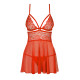 Бебі-дол Obsessive 838-BAB-3 babydoll & thong red 2XL/3XL
