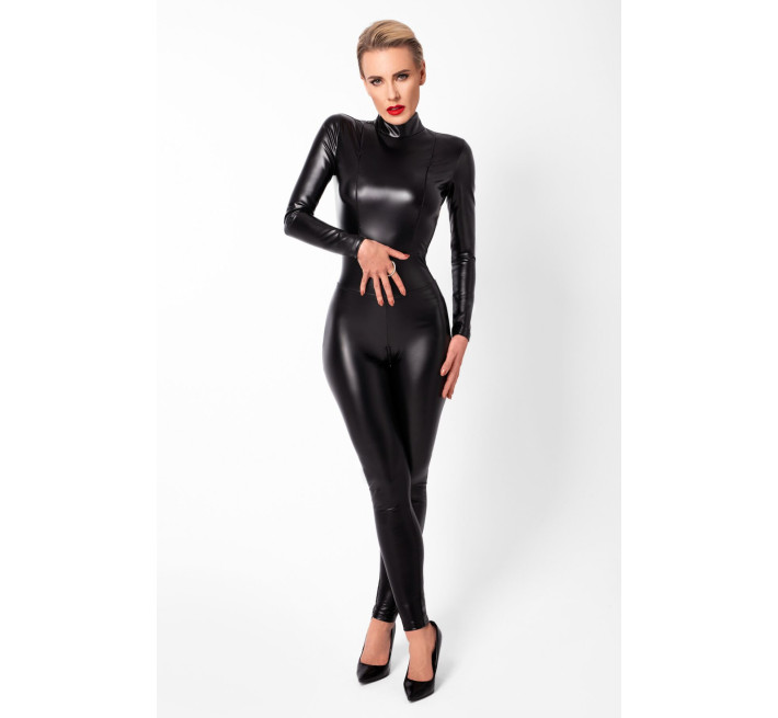 Комбинезон Noir Handmade F319 Caged, 3XL, под латекс, длинный рукав, с доступом, кольцо на поясе