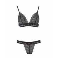 Комплект білизни Passion Exclusive GLAMISS SET black XXL/XXXL