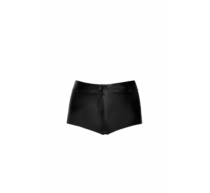 Шортики Noir Handmade F318 Wild, L, black, під латекс, крокодиловий принт, з доступом