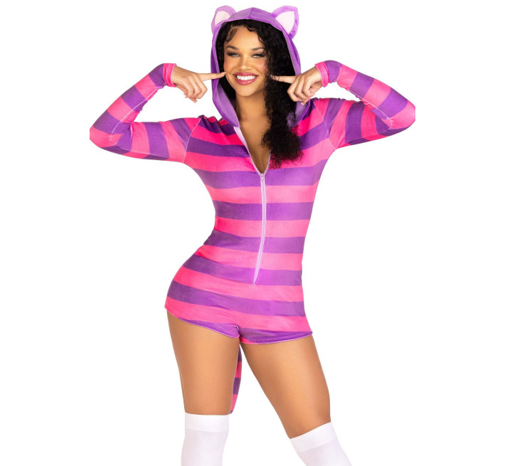 Комбинезон-костюм кошечки Leg Avenue Comfy Cheshire M, с капюшоном