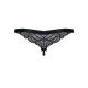 Мереживні танги з доступом Obsessive 828-THC-1 crotchless thong чорні L/XL
