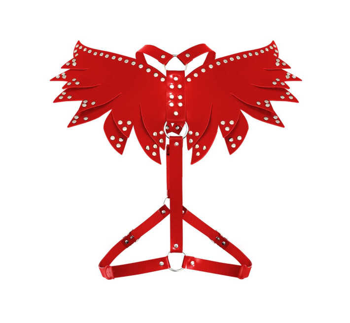 Жіноча портупея Art of Sex - Wings червона XS-M, екошкіра