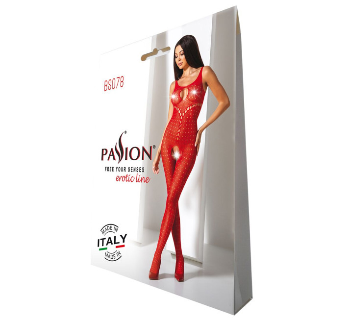 Бодістокінг з доступом до інтимних місць Passion BS078 red
