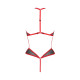 Сітчасте боді з мереживом на грудях Passion SATARA BODY red S/M