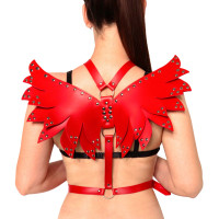 Женская портупея Art of Sex - Wings красная XS-M, экокожа