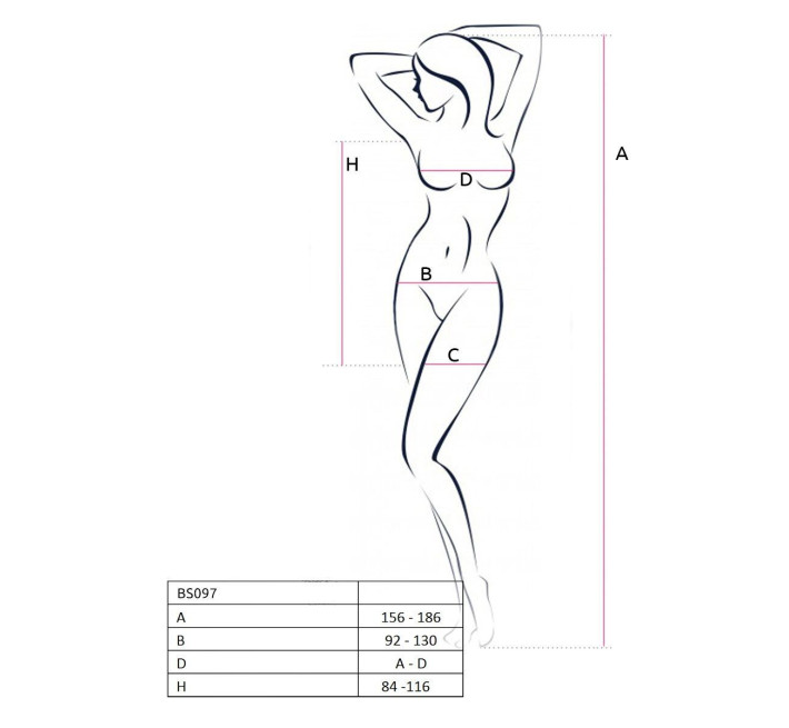 Мини-платье с вертикальным узором Passion BS097 One Size, black, плетение по бокам