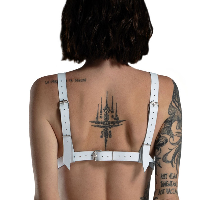 Ліф з натуральної шкіри Feral Feelings - Bikini Top White