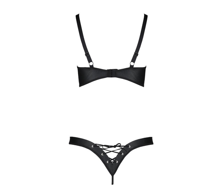 Комплект з екошкіри Passion CELINE BIKINI black XXL/XXXL