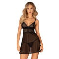 Эротический комплект Obsessive Chemeris babydoll & thong XL/2XL, пеньюар и стринги