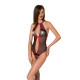 Сітчасте боді з мереживом на грудях Passion SATARA BODY red S/M