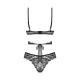 Комплект Obsessive Blomentis 2-pcs set, M/L, кружевной, лиф с завязками на спине, трусики-слипы