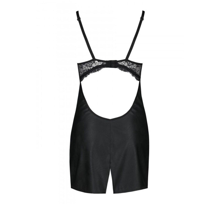 Бебі-дол з еко-шкіри та мережива Loona Chemise Passion black L/XL