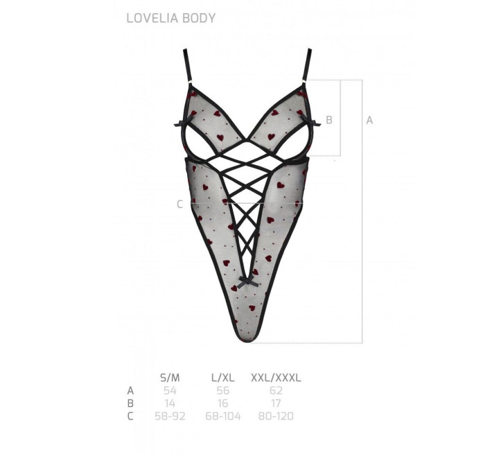 Еротичний боді з малюнком Passion LOVELIA BODY black XXL/XXXL
