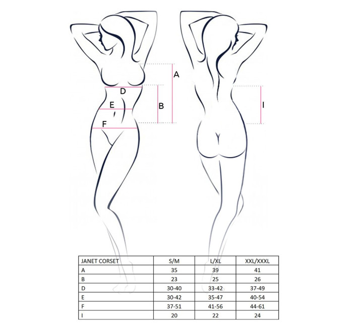 Прозорий жіночий Корсет Passion Erotic Line JANET CORSET XXL/XXXL Білий