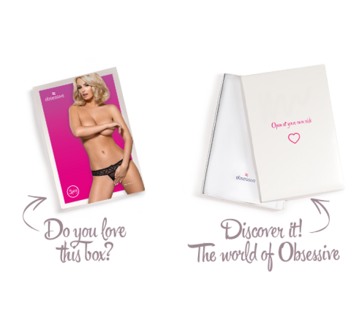 Мереживні танги з доступом Obsessive 837-THC-1 чорні S/M