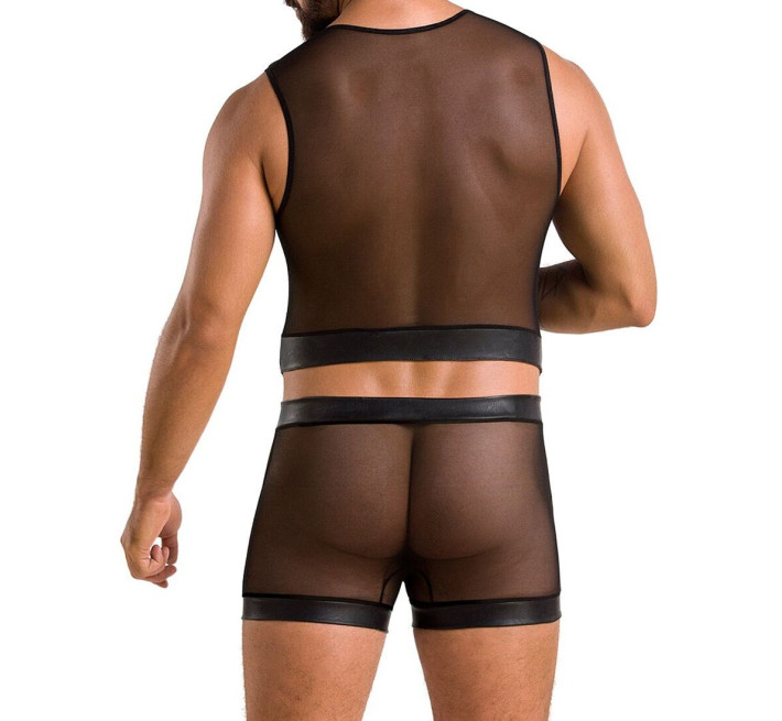 Комплект мужского белья на шнуровке Passion 053 Set William black XXL/XXXL