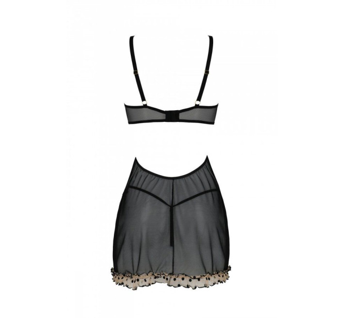 Эротический пеньюар Passion MARINA CHEMISE, S/M, beige