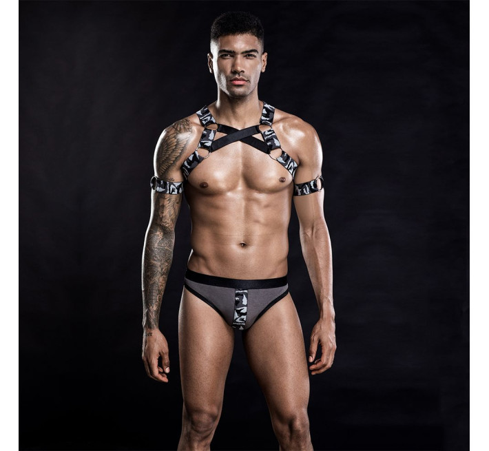 Чоловічий еротичний костюм з портупеєю JSY Дикий Джеймс Чорний S/M