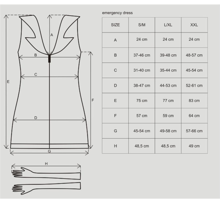 Эротический костюм медсестры Obsessive Emergency dress белый S/M