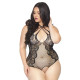 Тедді з відкритим доступом Leg Avenue Net lace crotchless teddy Black XL/XXL
