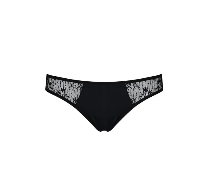 Трусики-сліпи з мереживною сіточкою Passion Dina Thong black S/M