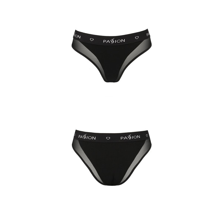 Трусики з прозорою вставкою Passion PS002 PANTIES L, black