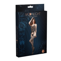 Бодістокінг з доступом Moonlight Model 08 Black XS-L, імітація корсета та панчіх на підв’язках