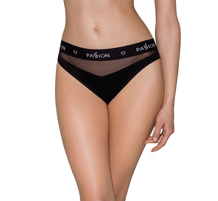 Трусики с прозрачной вставкой Passion PS006 PANTIES M, black