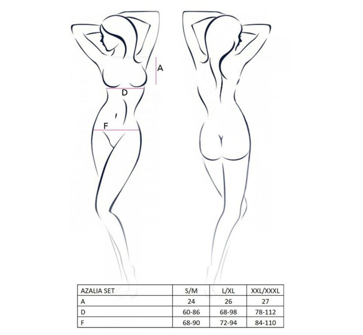 Эротический комплект Passion AZALIA SET black XXL/XXXL