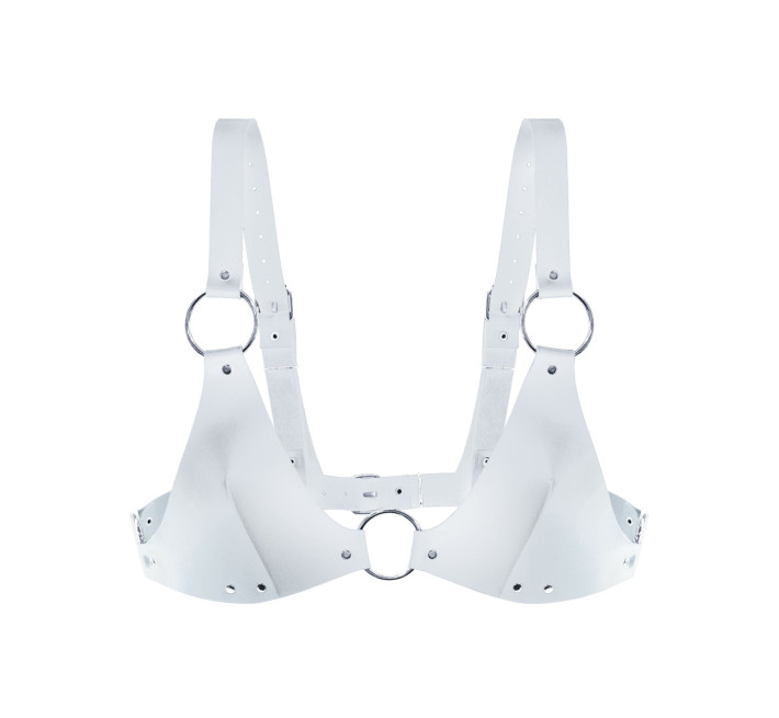 Ліф з натуральної шкіри Feral Feelings - Bikini Top White