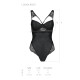 Боді з еко-шкіри та мережива Passion Loona Body black L/XL