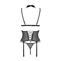 Корсет з відкритими грудьми Passion DOMINICA CORSET black S/M