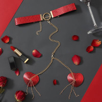 Пэстис-сердечки с цепочками и чокером JSY Nipple Sticker RT236114 Red Пэстис-сердечки с цепочками и чокером JSY Nipple Sticker RT236114 Red