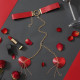 Пэстис-сердечки с цепочками и чокером JSY Nipple Sticker RT236114 Red