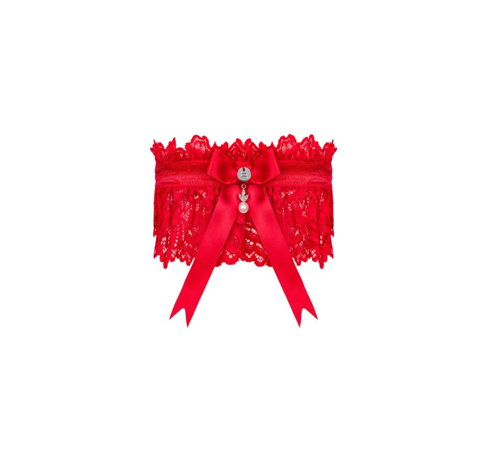 Ажурная подвязка Obsessive Amor Cherris garter, red