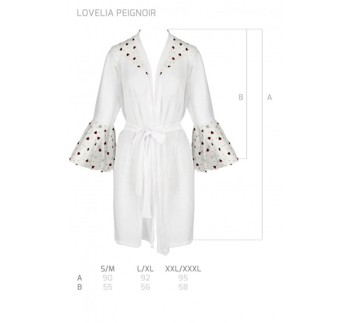 Воздушный пеньюар Passion LOVELIA PEIGNOIR white XXL/XXXL