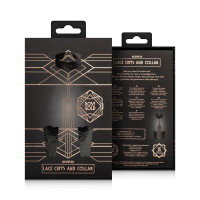 Мереживні наручники та комір Rosy Gold - Lace Cuffs and Collar - Black Мереживні наручники та комір Rosy Gold - Lace Cuffs and Collar - Black