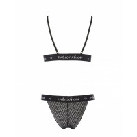 Комплект білизни Passion Exclusive GLAMISS SET black XXL/XXXL