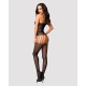 Бодистокинг Obsessive Bodystocking F235 тонкие подвязки, нежный декор, сеточка black S/M/L