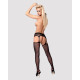 Сетчатые чулки-стокинги с кружевным поясом Obsessive Garter stockings S307 черные XL/X