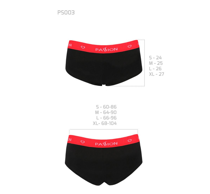 Трусики-шортики Passion PS003 PANTIES L, black