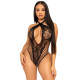 Кружевное тедди Leg Avenue Lace and net halter teddy Black One size