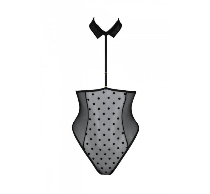 Эротическое боди Passion TRISHA BODY, XXL/XXXL, black, с открытыми чашками