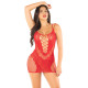 Сукня Leg Avenue Lace and Net Mini Dress with Dual Strap One Size, Red