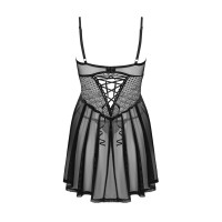 Эротический комплект Obsessive Chemeris babydoll & thong XL/2XL, пеньюар и стринги