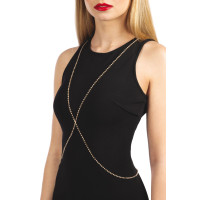 Золотистий ланцюжок для бюста Bijoux Pour Toi – Elena Gold зі стразами Золотистий ланцюжок для бюста Bijoux Pour Toi – Elena Gold зі стразами