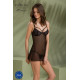 Пеньюар Passion DROSERA CHEMISE black, S/M, кружевной лиф со стрепами, трусики в комплекте