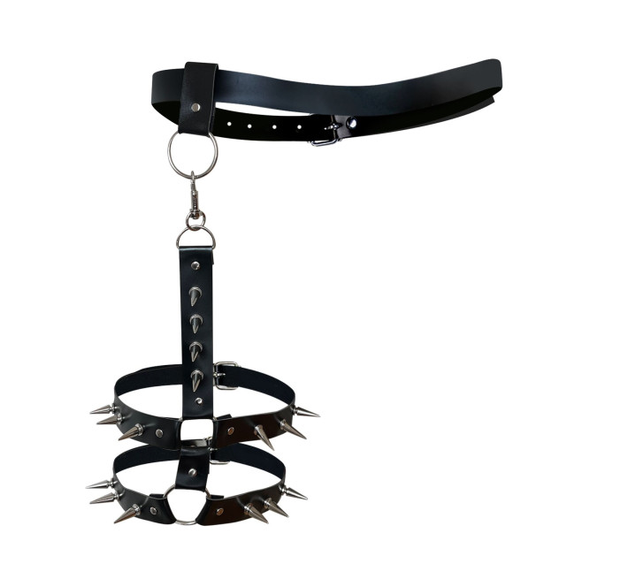 Чоловічі гартери з натуральної шкіри Art of Sex - Serge, колір Чорний, розмір L-2XL