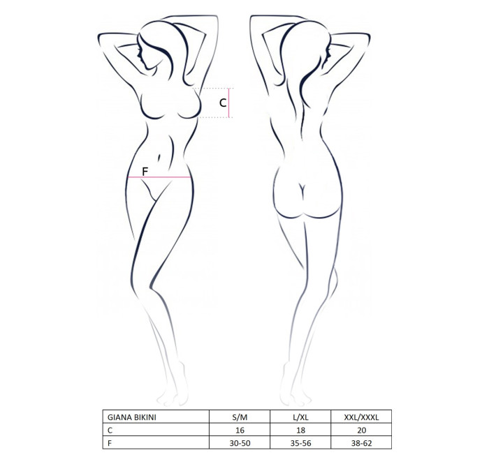 Комплект белья Passion GIANA BIKINI XXL/XXXL Белый